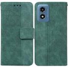 For Motorola Moto G Play 4G 2024 Geometric Embossed Leather Phone Case(Green) - 1