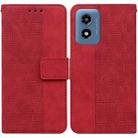 For Motorola Moto G Play 4G 2024 Geometric Embossed Leather Phone Case(Red) - 1