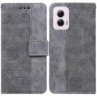 For Motorola Moto G Power 5G 2024 Geometric Embossed Leather Phone Case(Grey) - 1