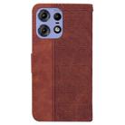 For Motorola Edge 50 Pro Geometric Embossed Leather Phone Case(Brown) - 3