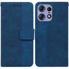 For Motorola Edge 50 Pro Geometric Embossed Leather Phone Case(Blue) - 1