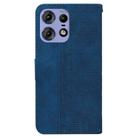 For Motorola Edge 50 Pro Geometric Embossed Leather Phone Case(Blue) - 3