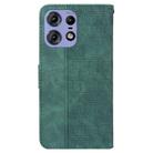 For Motorola Edge 50 Pro Geometric Embossed Leather Phone Case(Green) - 3