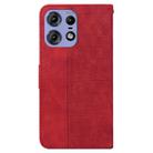 For Motorola Edge 50 Pro Geometric Embossed Leather Phone Case(Red) - 3