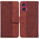 For Motorola Edge 50 Fusion Geometric Embossed Leather Phone Case(Brown) - 1