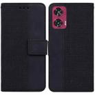 For Motorola Edge 50 Fusion Geometric Embossed Leather Phone Case(Black) - 1