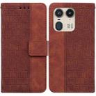 For Motorola Edge 50 Ultra Geometric Embossed Leather Phone Case(Brown) - 1