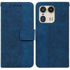 For Motorola Edge 50 Ultra Geometric Embossed Leather Phone Case(Blue) - 1