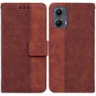 For Motorola Edge 2024 Geometric Embossed Leather Phone Case(Brown) - 1