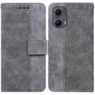 For Motorola Edge 2024 Geometric Embossed Leather Phone Case(Grey) - 1