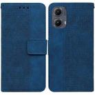 For Motorola Edge 2024 Geometric Embossed Leather Phone Case(Blue) - 1