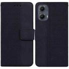 For Motorola Edge 2024 Geometric Embossed Leather Phone Case(Black) - 1