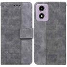 For Motorola Moto G04s / Moto E14 Geometric Embossed Leather Phone Case(Grey) - 1