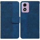 For Motorola Moto G04s / Moto E14 Geometric Embossed Leather Phone Case(Blue) - 1