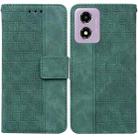 For Motorola Moto G04s / Moto E14 Geometric Embossed Leather Phone Case(Green) - 1