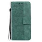 For Motorola Moto G04s / Moto E14 Geometric Embossed Leather Phone Case(Green) - 3