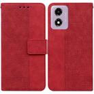 For Motorola Moto G04s / Moto E14 Geometric Embossed Leather Phone Case(Red) - 1