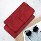For Motorola Moto G04s / Moto E14 Geometric Embossed Leather Phone Case(Red) - 2