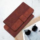 For Motorola Moto G85 Geometric Embossed Leather Phone Case(Brown) - 2