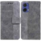 For Motorola Moto G85 Geometric Embossed Leather Phone Case(Grey) - 1