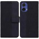 For Motorola Moto G85 Geometric Embossed Leather Phone Case(Black) - 1