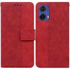 For Motorola Moto G85 Geometric Embossed Leather Phone Case(Red) - 1