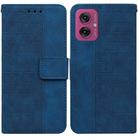 For Motorola Moto G55 Geometric Embossed Leather Phone Case(Blue) - 1