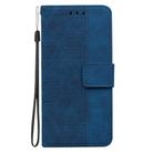 For Motorola Moto G55 Geometric Embossed Leather Phone Case(Blue) - 3