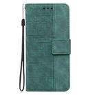 For Motorola Moto G55 Geometric Embossed Leather Phone Case(Green) - 3