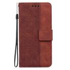 For Motorola Edge 50 Neo 5G Global Geometric Embossed Leather Phone Case(Brown) - 3