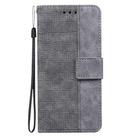 For Motorola Edge 50 Neo 5G Global Geometric Embossed Leather Phone Case(Grey) - 3