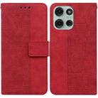 For Motorola Moto G75 5G Geometric Embossed Leather Phone Case(Red) - 1