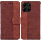 For Motorola Moto G 5G 2025 Geometric Embossed Leather Phone Case(Brown) - 1