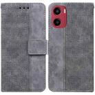 For Motorola Moto G05 / E15 Geometric Embossed Leather Phone Case(Grey) - 1