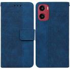 For Motorola Moto G05 / E15 Geometric Embossed Leather Phone Case(Blue) - 1