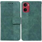 For Motorola Moto G05 / E15 Geometric Embossed Leather Phone Case(Green) - 1