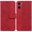 For Motorola Moto G05 / E15 Geometric Embossed Leather Phone Case(Red) - 1