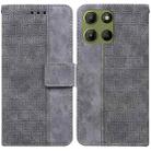 For Motorola Moto G15 Geometric Embossed Leather Phone Case(Grey) - 1