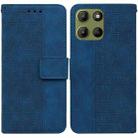 For Motorola Moto G15 Geometric Embossed Leather Phone Case(Blue) - 1