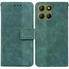 For Motorola Moto G15 Geometric Embossed Leather Phone Case(Green) - 1