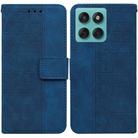 For Motorola Edge 60 Fusion / Edge 5G 2025 Geometric Embossed Leather Phone Case(Blue) - 1