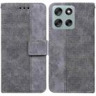 For Motorola Moto G56 5G / G66j 5G / G66y 5G Geometric Embossed Leather Phone Case(Grey) - 1