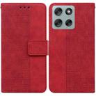 For Motorola Moto G56 5G / G66j 5G / G66y 5G Geometric Embossed Leather Phone Case(Red) - 1