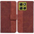 For Motorola Moto G86 5G Geometric Embossed Leather Phone Case(Brown) - 1
