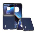 For Motorola Razr 40 Ultra ABEEL Haze Texture PU Phone Case(Dark Blue) - 1