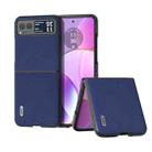 For Motorola Razr 40 ABEEL Haze Texture PU Phone Case(Dark Blue) - 1