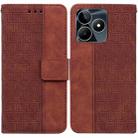 For Realme C53 / Narzo N53 Geometric Embossed Leather Phone Case(Brown) - 1