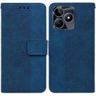 For Realme C53 / Narzo N53 Geometric Embossed Leather Phone Case(Blue) - 1