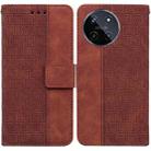 For Realme 11 4G Global Geometric Embossed Leather Phone Case(Brown) - 1