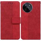 For Realme 11 4G Global Geometric Embossed Leather Phone Case(Red) - 1